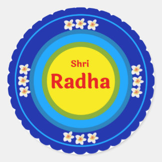 Shri Radha as in Vrindavan English Classic Round Sticker