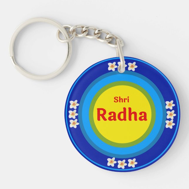 Shri Radha as in Vrindavan English Key Ring (Front)