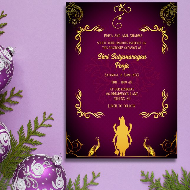 Shri Satyanarayan Pooja Hindu Invitation (Creator Uploaded)