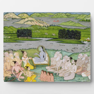 Shri Sukdevji preaching to a concourse of Sadhus, Plaque