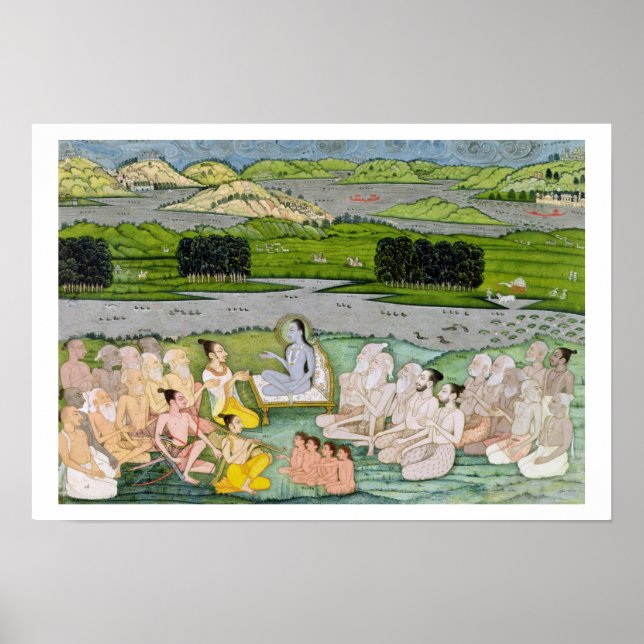 Shri Sukdevji preaching to a concourse of Sadhus, Poster (Front)