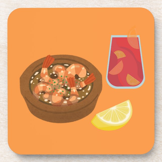 Shrimp and Sangria Coaster (Front)