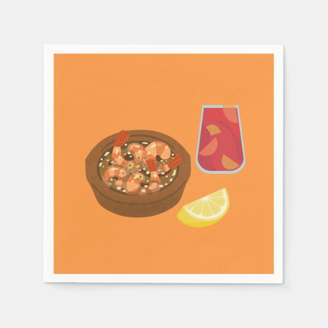   Shrimp and Sangria Napkin (Front)