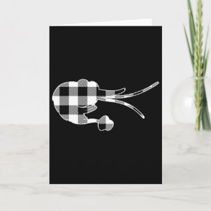 Shrimp Black And White Buffalo Plaid Merry Christm Card
