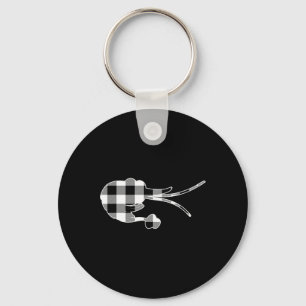 Shrimp Black And White Buffalo Plaid Merry Christm Key Ring