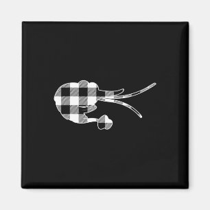 Shrimp Black And White Buffalo Plaid Merry Christm Magnet