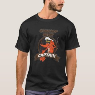 Shrimp Boat Captain Cute Retro Seafood Cartoon Pra T-Shirt