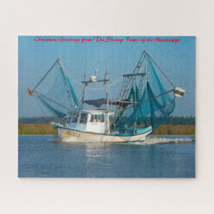 Shrimp Boat Mississippi. Christmas Greetings Jigs Jigsaw Puzzle