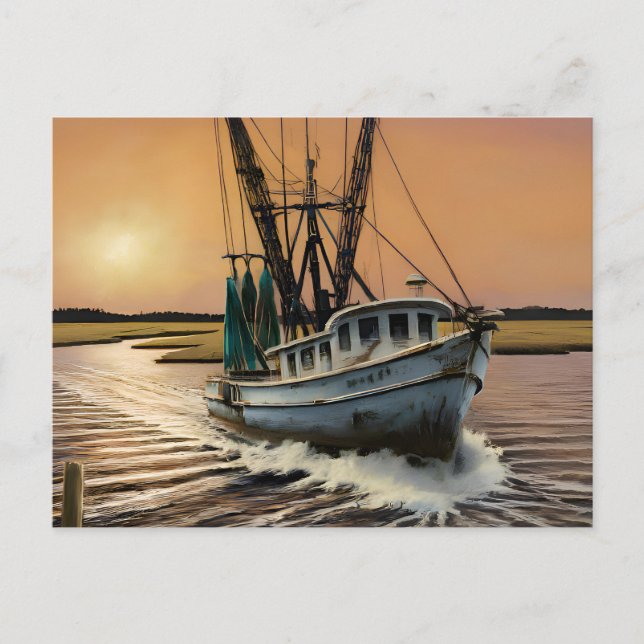 Shrimp Boat Postcard (Front)