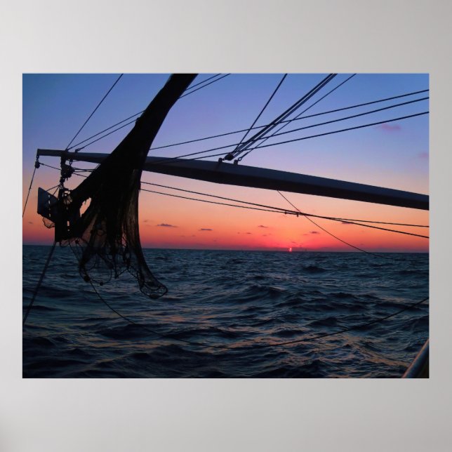 Shrimp Boat Sunset Poster (Front)
