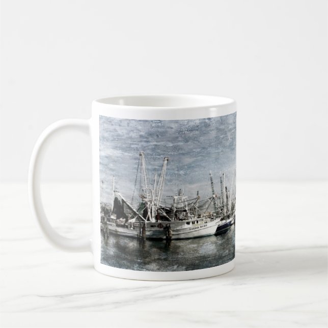 Shrimp Boats at Pass Christian Harbour Mug (Left)
