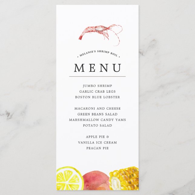Shrimp Boil | Seafood Themed Menu (Front)