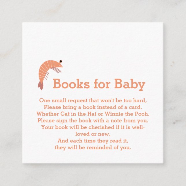 Shrimp Books for Baby Enclosure Card (Front)