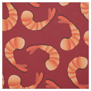 Shrimp Cute Seafood Fabric