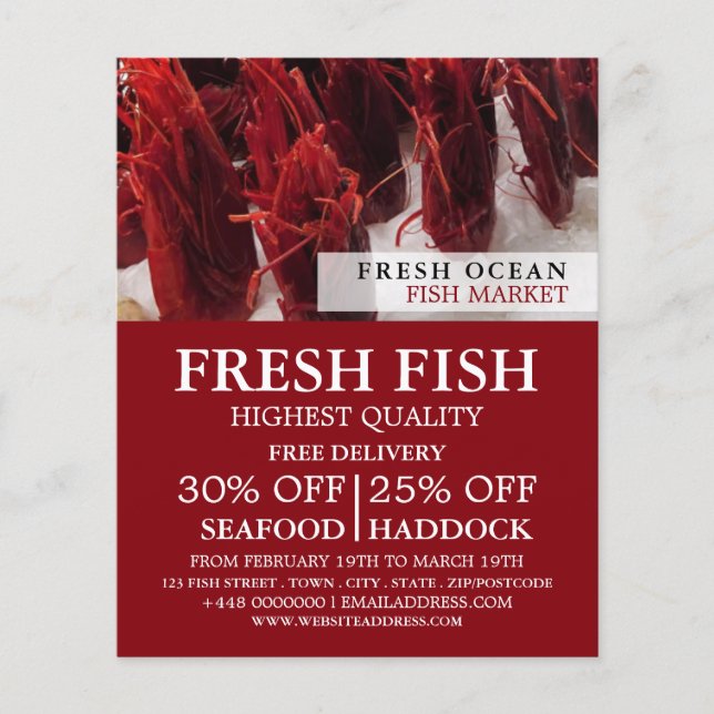 Shrimp Display, Fishmonger/Wife, Fish Market Flyer (Front)