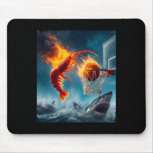 Shrimp Dunking On Shark Funny Fishing Meme  Mouse Pad
