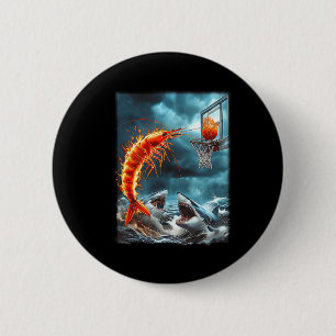 Shrimp Dunking On Sharks Funny Ocean Sketll Meme S 6 Cm Round Badge