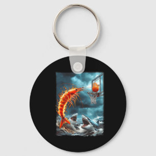 Shrimp Dunking On Sharks Funny Ocean Sketll Meme S Key Ring