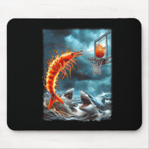 Shrimp Dunking On Sharks Funny Ocean Sketll Meme S Mouse Pad