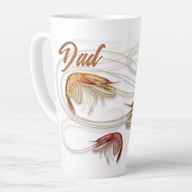 Shrimp Family Tall Latte Mug (Left Angle)