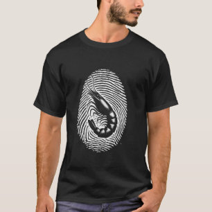 Shrimp Fingerprint - Vintage Prawn Ocean Animal Lo T-Shirt