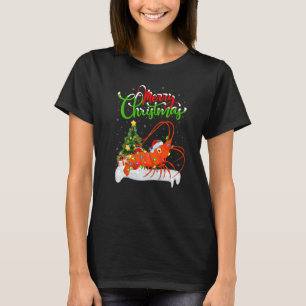Shrimp Fish Xmas Decorations Santa Shrimp Christm T-Shirt