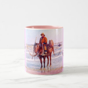 "SHRIMP FISHING ON HORSEBACK" Two-Tone COFFEE MUG