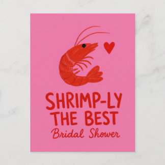 Shrimp Funny Pink Pun Bachelorette Party Postcard