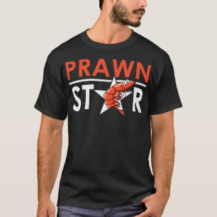 Shrimp Funny Prawn Star Retro Shellfish and Seafoo T-Shirt