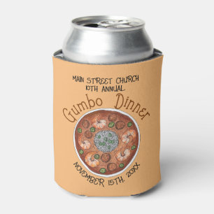 Shrimp Gumbo Stew Louisiana LA New Orleans Food Can Cooler
