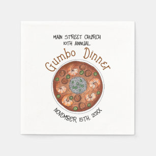Shrimp Gumbo Stew Louisiana LA New Orleans Food Napkin