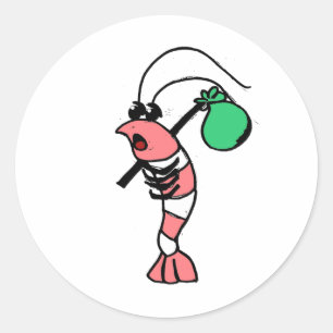 Shrimp Hobo Classic Round Sticker