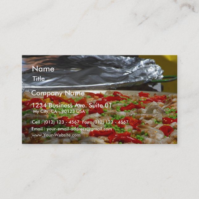 Shrimp Paella Pan Business Card (Front)