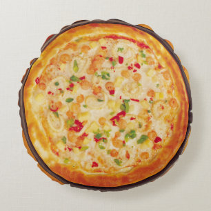 Shrimp Pizza Round Cushion