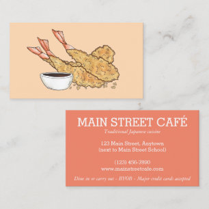Shrimp Prawn Ebi Tempura Japanese Cuisine Food Business Card