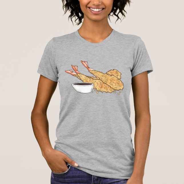 Shrimp Prawn Tempura Japanese Food Restaurant T-Shirt (Front)