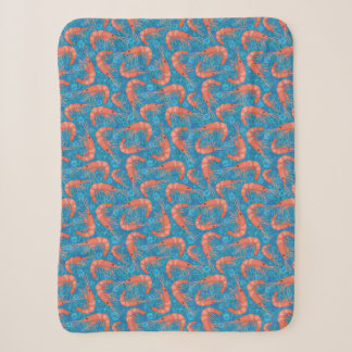 Shrimp Prawns Coral Ocean Bubbles Nautical Sea Sherpa Blanket