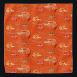 Shrimp Prawns Sea Life Pattern Orange Bandanna<br><div class="desc">Shrimp with long antennae patterned bandanna in bright pink-red colour.  Perfect for summer by the sea,  wear this sea life print on the head or wrapped around a dog's neck.</div>