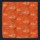 Shrimp Prawns Sea Life Pattern Orange Bandanna<br><div class="desc">Shrimp with long antennae patterned bandanna in bright pink-red colour.  Perfect for summer by the sea,  wear this sea life print on the head or wrapped around a dog's neck.</div>