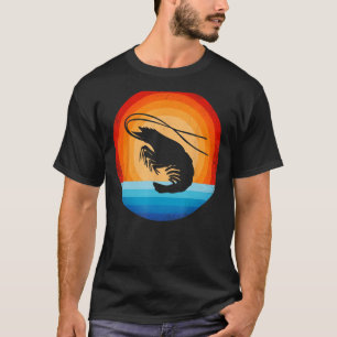 Shrimp Retro Vintage 60s 70s Sunset Sea Animal Sea T-Shirt
