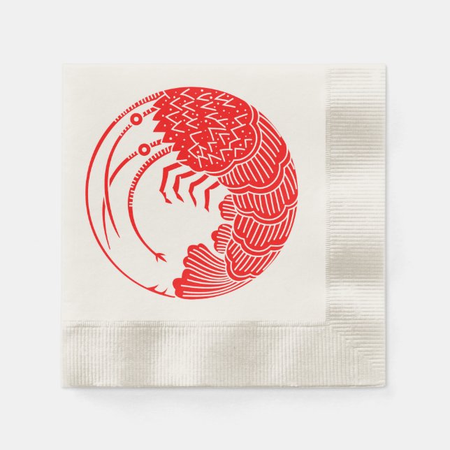 Shrimp Round Crest Napkin (Front)