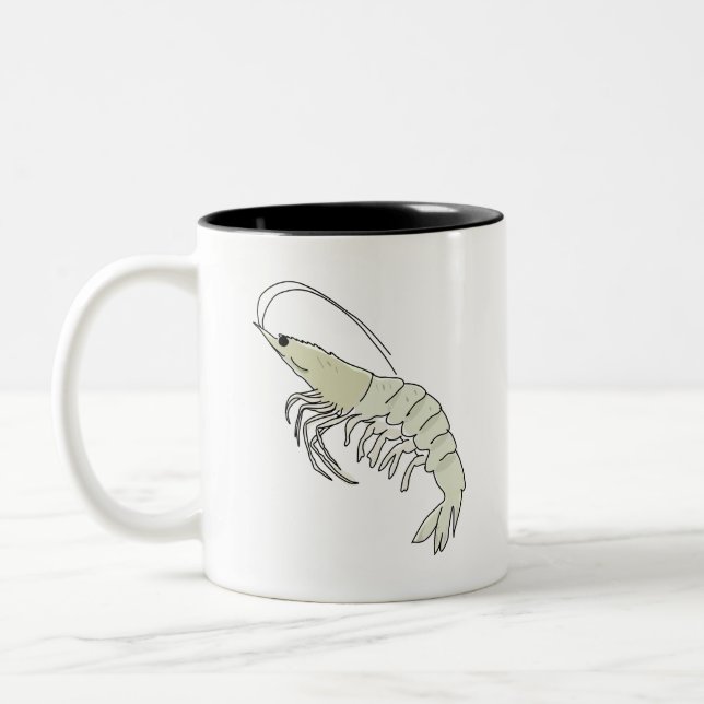 Shrimp Shrimp Shrimp Two-Tone Coffee Mug (Left)