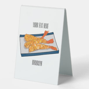 Shrimp tempura cartoon illustration