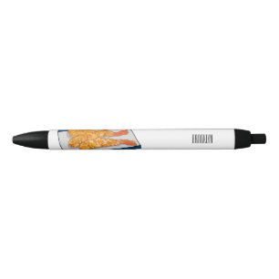 Shrimp tempura cartoon illustration black ink pen