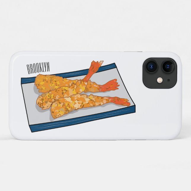 Shrimp tempura cartoon illustration Case-Mate iPhone case (Back (Horizontal))