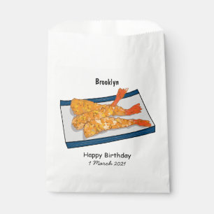 Shrimp tempura cartoon illustration favour bag