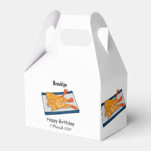 Shrimp tempura cartoon illustration favour box