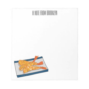 Shrimp tempura cartoon illustration notepad