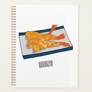 Shrimp tempura cartoon illustration planner