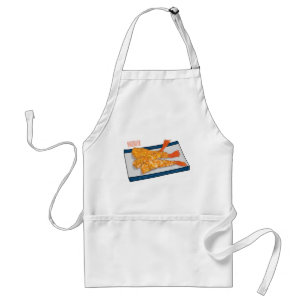 Shrimp tempura cartoon illustration standard apron